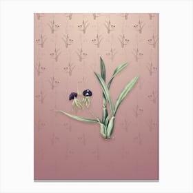 Vintage Clamshell Orchid Botanical on Dusty Pink Pattern n.2139 Canvas Print