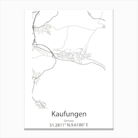 Kaufungen,Germany Minimalist Map Canvas Print