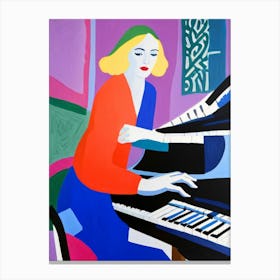 Woman Playing Piano Canvas Print