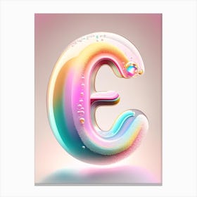E, Alphabet Bubble Rainbow 1 Canvas Print