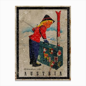 Vintage Travel Poster ― Winter In Austria Canvas Print