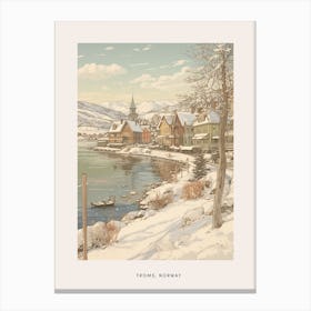 Vintage Winter Poster Troms Norway 3 Canvas Print