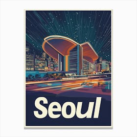 Aihrgdesign A Retro Travel Poster For Seoul 1 Canvas Print