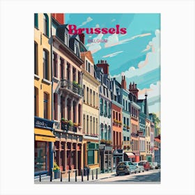 Brussels Belgium Summer Travel Art Canvas Print