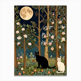 William Morris Cat In The Forest 17 Canvas Print