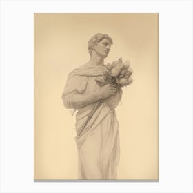 Vintage Greek Statue Study Canvas Print