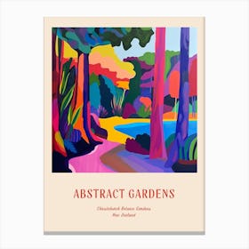 Colourful Gardens Christchurch Botanic Gardens New Zealand 3 Red Poster Canvas Print