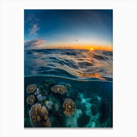 Coral Reef At Sunset-Reimagined 1 Canvas Print