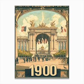 Aihrgdesign A Vintage Travel Poster Of The 1900 Paris Exposit Dafb955d 3bbc 4894 948a 988ae314fb95 3 Canvas Print