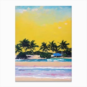 Galley Bay Beach, Antigua Bright Abstract Canvas Print