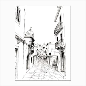 Street In Greece Canvas Print