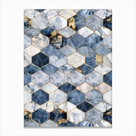 Blue And Gold Marble Wallpaper 3 Canvas Print