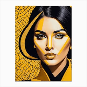 Pop Art Woman Portrait Abstract Geometric Art (6) Canvas Print