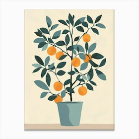 Orange Tree Flat Illustration 1 Canvas Print
