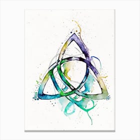 Triquetra Symbol 1 Minimal Watercolour Canvas Print