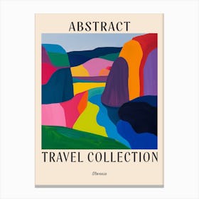 Abstract Travel Collection Poster Slovenia 1 Canvas Print