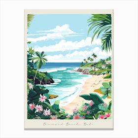 Poster Of Diamond Beach, Bali, Indonesia, Matisse And Rousseau Style 3 Canvas Print