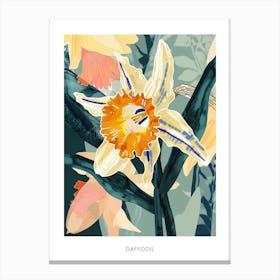 Colourful Flower Illustration Poster Daffodil 2 Canvas Print