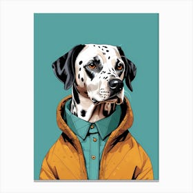 Dalmatian Dog Portrait In A Suit (27) Canvas Print