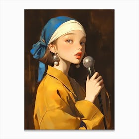 Girl With A Microphone Canvas Print