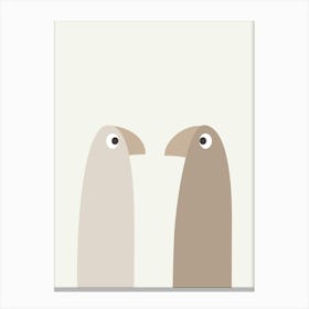 Neutral Minimalist Abstract Birds Canvas Print