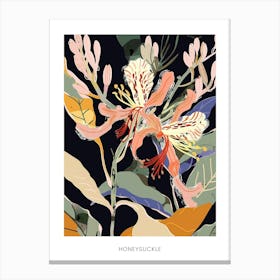 Colourful Flower Illustration Poster Honeysuckle 4 Canvas Print