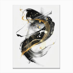 Gold And Black Abstract Painting 51 Canvas Print