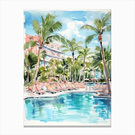 The Palms Hotel & Spa   Miami Beach, Florida   Resort Storybook Illustration 4 Canvas Print