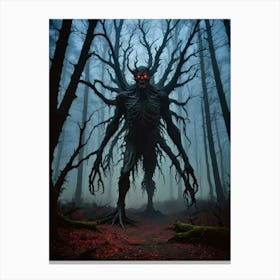 Eyes Watching in the Midnight Forest Canvas Print