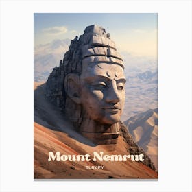 Mount Nemrut Turkey Historical Travel Illustration Canvas Print