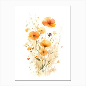 Watercolor Poppies 4 Canvas Print