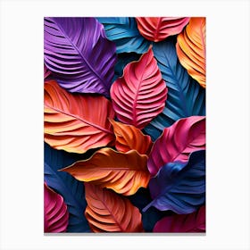 Colorful Leaves Wallpaper Canvas Print