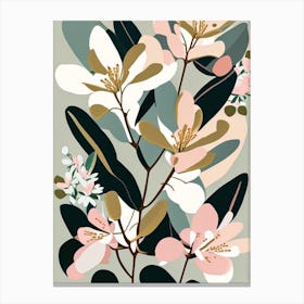 Rhododendron Wildflower Modern Muted Colours Canvas Print