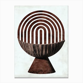 Bowl With Spirals Minimalist, Bauhaus Canvas Print