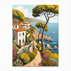 South Of France Kitsch Brushstrokes 2 Canvas Print