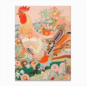 Maximalist Bird Painting Rooster 4 Canvas Print