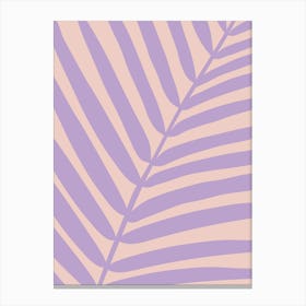 Lilac Palm Leaf Canvas Print