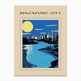 Minimal Design Style Of Singapore City, Singapore 3 Poster Canvas Print