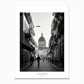 Poster Of Catania, Italy, Black And White Analogue Photography 2 Canvas Print