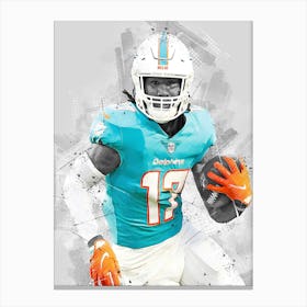 Jaylen Waddle Miami Dolphins Canvas Print