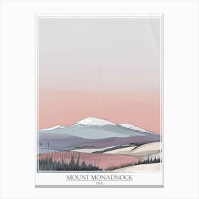 Mount Monadnock Usa Color Line Drawing 7 Poster Canvas Print