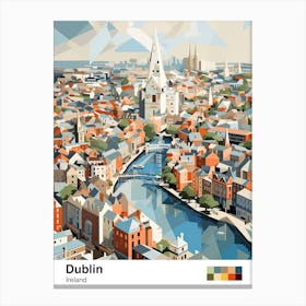 Dublin, Ireland, Geometric Illustration 4 Poster Canvas Print