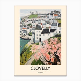 Clovelly (Devon) Painting 2 Travel Poster Canvas Print