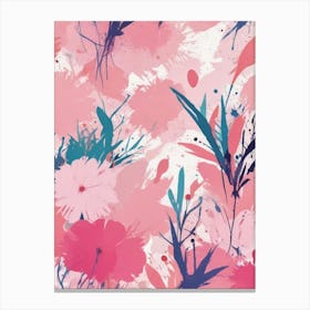 Pink Floral Pattern Canvas Print