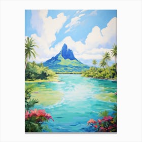 An Oil Painting Of Bora Bora, French Polynesia 1 Canvas Print