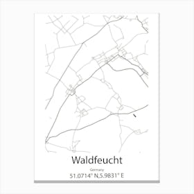 Waldfeucht,Germany Minimalist Map Canvas Print