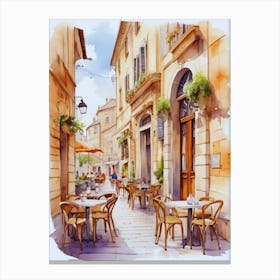 Watercolor Street Scene 6 Canvas Print