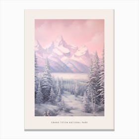 Dreamy Winter National Park Poster  Grand Teton National Park United States 1 Canvas Print