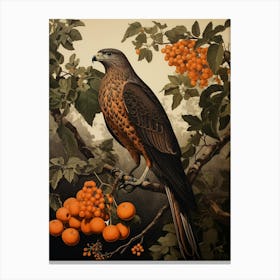Dark And Moody Botanical Hawk 1 Canvas Print