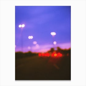 Lights on a highway Canvas Print